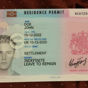 Buy Fake UK Permanent Residence Card